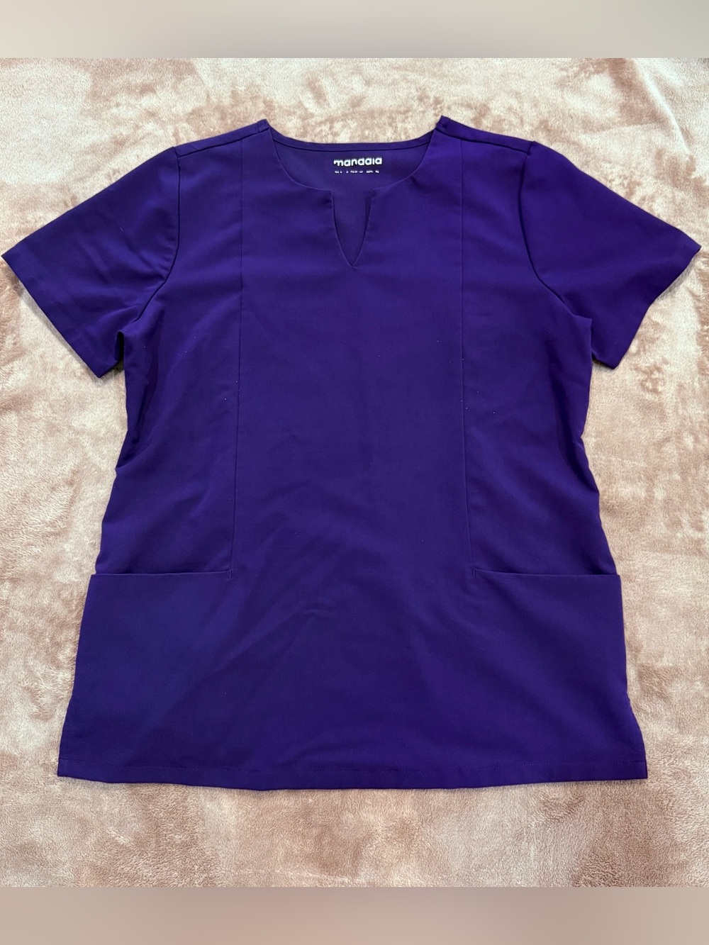 Mandala Scrub Top Purple Size S